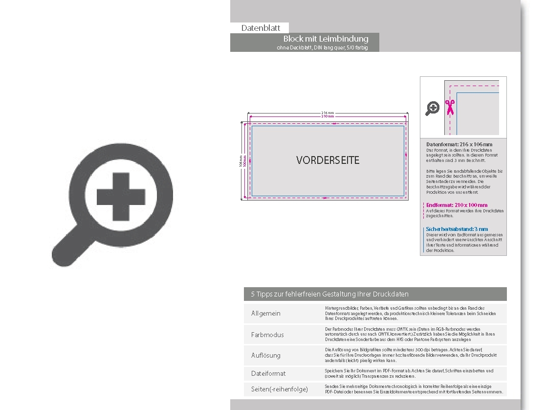 Product Bild block_mit_leimbindung__din_lang_quer__200_blatt__5_0_farbig_einseitig_bedruckt_(cmyk_4-farbig_+_1_sonderfarbe_hks_oder_pantone)